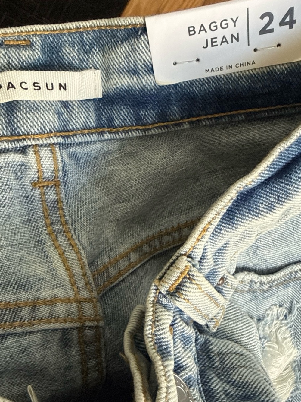 PacSun Light Blue Ripped Wide-Leg Jeans - Picture 6 of 8